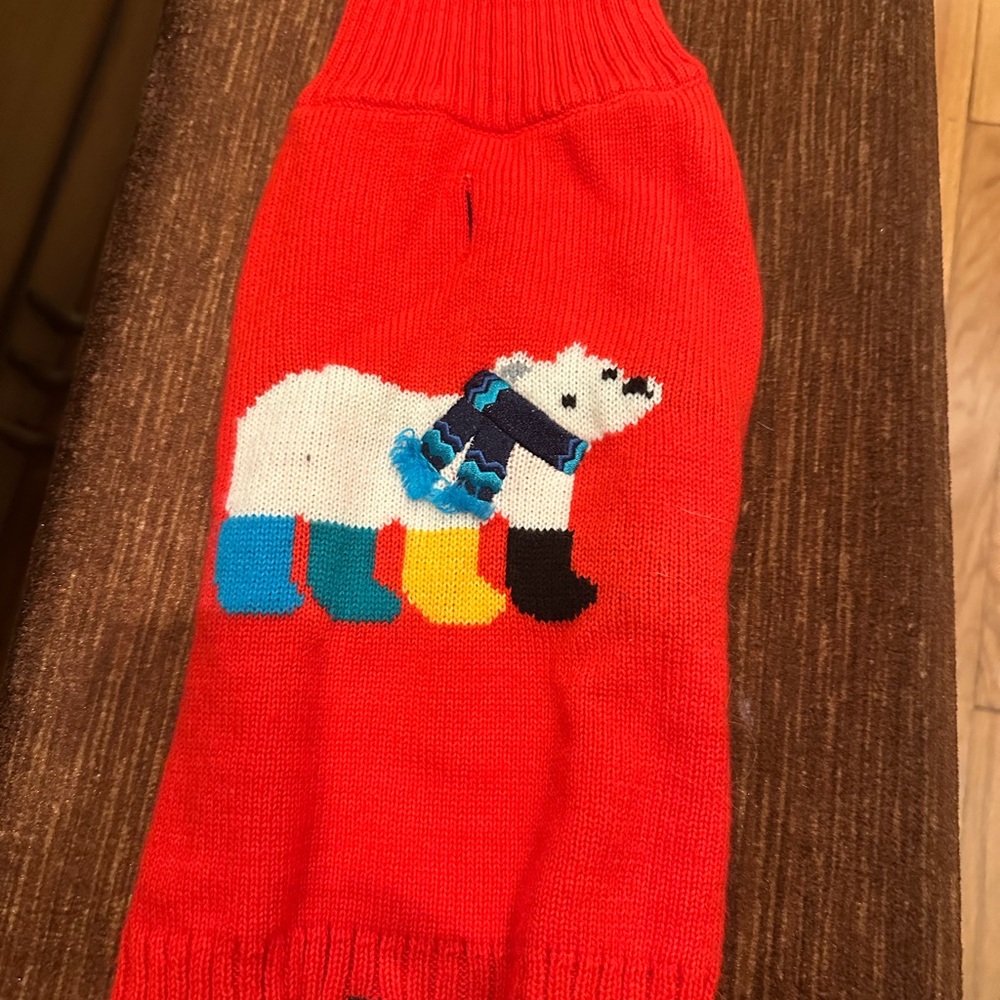 Red Polar Bear Dog Sweater